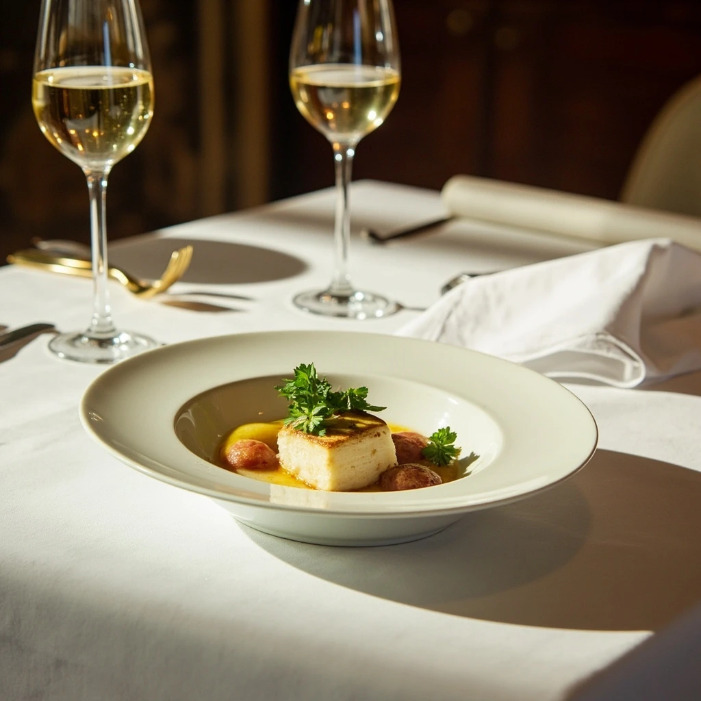 Sole meunière finished in brown butter at the pass